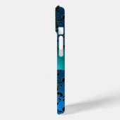 BLAUWGROEN BLAUWE ZWARTE DAMASKGEMSTONMONOGRAM Case-Mate iPhone CASE (Achterkant / Links)
