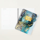 Blauwgroen blauwe zwarte goudmetallische Abstracte Planner (Display)