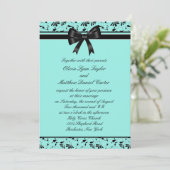 Blauwgroen Blauwe Zwarte Swirl Aqua 5x7 Huwelijksu Kaart (Staand voorkant)