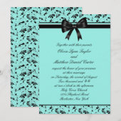 Blauwgroen Blauwe Zwarte Swirl Aqua 5x7 Huwelijksu Kaart (Voorkant / Achterkant)