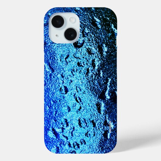 Blauwgroen blauwgroene glanzende natte gladde rege Case-Mate iPhone case (Achterkant)
