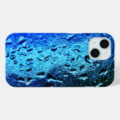 Blauwgroen blauwgroene glanzende natte gladde rege Case-Mate iPhone case (Achterkant (horizontaal))