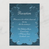  Blauwgroen Bloeit Elegant Huwelijksreceptie Informatiekaartje (Voorkant)