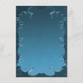  Blauwgroen Bloeit Elegant Huwelijksreceptie Informatiekaartje (Achterkant)