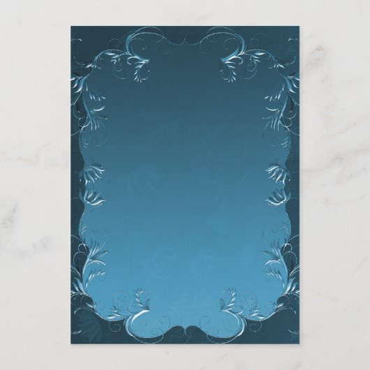  Blauwgroen Bloeit Elegant Huwelijksreceptie Informatiekaartje (Achterkant)