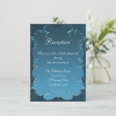  Blauwgroen Bloeit Elegant Huwelijksreceptie Informatiekaartje (Staand voorkant)