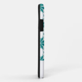 Blauwgroen bloemen aangepaste naam wit Case-Mate iPhone case (Achterkant/rechts)