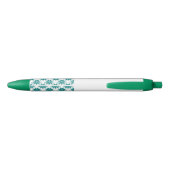 Blauwgroen bloemen aangepaste naam wit zwarte inkt pen (Achterkant)