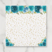 Blauwgroen Bloemen Blond Haar Prinses Verjaardagsf Bedankjes Labels (Achterkant)