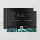  Blauwgroen Bloemen & Boog RSVP (Voorkant / Achterkant)