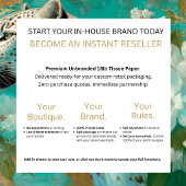 Blauwgroen Bloemen Cheetah Print Decoupage Tissuepapier