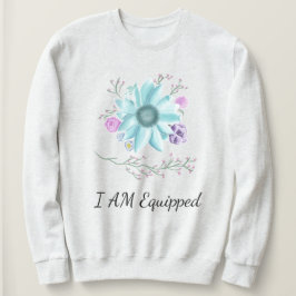 Blauwgroen bloemen met wijnstok I Am Equipped Trui