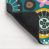 Blauwgroen BLOEMEN Muismat (Hoek)