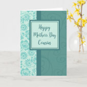 Blauwgroen Bloemen neef Happy Moederdag Kaart (Gele Bloem)