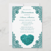 Blauwgroen Bloemen Quinceañera 15e Verjaardagsuitn Kaart (Voorkant)