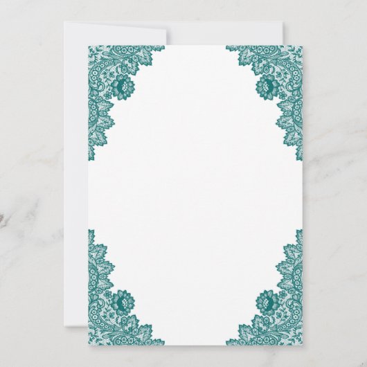 Blauwgroen Bloemen Quinceañera 15e Verjaardagsuitn Kaart (Achterkant)