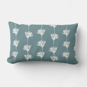 Blauwgroen bloemen slaapkamer decor kussen