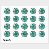 Blauwgroen bloemen Stickers (Vel)