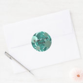 Blauwgroen bloemen Stickers (Envelop)