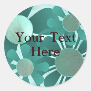 Blauwgroen bloemen Stickers