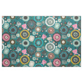 Blauwgroen BLOEMEN Stof (Fat Quarter)
