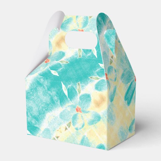 Blauwgroen bloemenbruiloft bedankdoosjes (Achterkant)