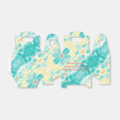 Blauwgroen bloemenbruiloft bedankdoosjes (Uitgevouwen)