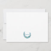 Blauwgroen bloemenkrans kaart (Achterkant)