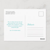 Blauwgroen Bloemenkruis Eerste Heilige Communie Da Briefkaart (Achterkant)