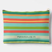 Blauwgroen bloemenpatroon Unieke aangepaste cosmet Etui (Achterkant)