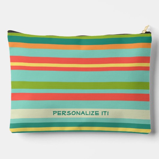 Blauwgroen bloemenpatroon Unieke aangepaste cosmet Etui (Achterkant)