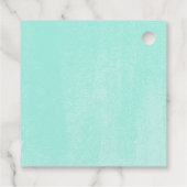 Blauwgroen bloemenquinceanera bedankjes labels (Achterkant)