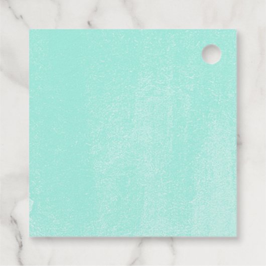 Blauwgroen bloemenquinceanera bedankjes labels (Achterkant)