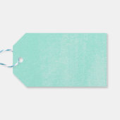 Blauwgroen bloemenquinceanera cadeaulabel (Achterkant Horizontaal)