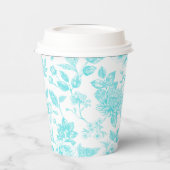 Blauwgroen Bloementoilet Papieren Bekers (Links)