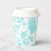 Blauwgroen Bloementoilet Papieren Bekers (Rechts)