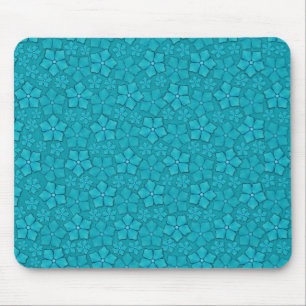 Blauwgroen bloemmotief muismat