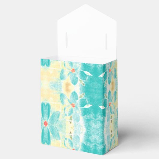 Blauwgroen Bloemrijke Bruiloft Bedankdoosjes (Geopend)