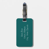 Blauwgroen blokstrepen bagagelabel (Achterkant verticaal)