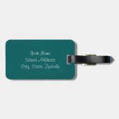Blauwgroen blokstrepen bagagelabel (Achterkant horizontaal)