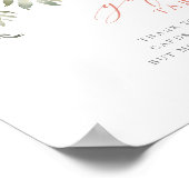 Blauwgroen blote Baby shower met cadeaubon Poster (Hoek)