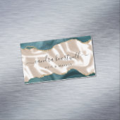 Blauwgroen Blue Agate Gold Glitter Luxe Magnetisch Visitekaartje (Voorbeeld)