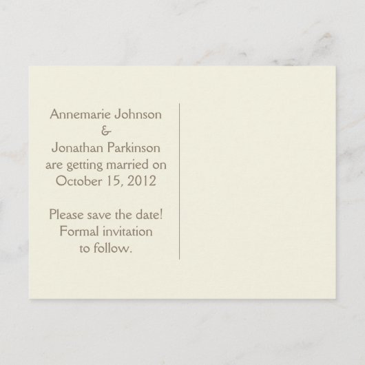 Blauwgroen Blue Aqua Cream Floral Bewaar de datum Aankondigingskaart (Achterkant)