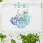 Blauwgroen Blue Aqua Taupe Pumpkin Autumn Herfst Theedoek (Gevouwen)