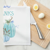 Blauwgroen Blue Aqua Taupe Pumpkin Autumn Herfst Theedoek (Quarter Fold)