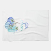 Blauwgroen Blue Aqua Taupe Pumpkin Autumn Herfst Theedoek (Horizontaal)