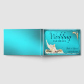 Blauwgroen Blue Aqua Turquoise Seashell Beach Wedd Gastenboek (Volledig)