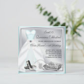 Blauwgroen Blue Ball Gown Hoge Hakken Blauwgroen Q Kaart (Staand voorkant)