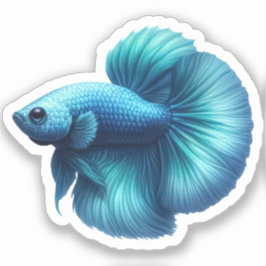 Blauwgroen Blue Betta Fish Sticker