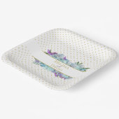 Blauwgroen Blue Bouquet Wedding Suite Reception Pa Papieren Bordje (Gebogen)